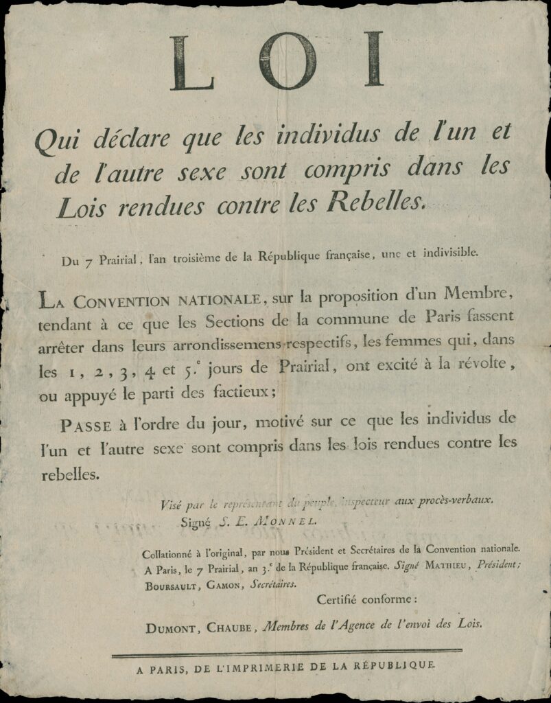 Printed broadside in French.