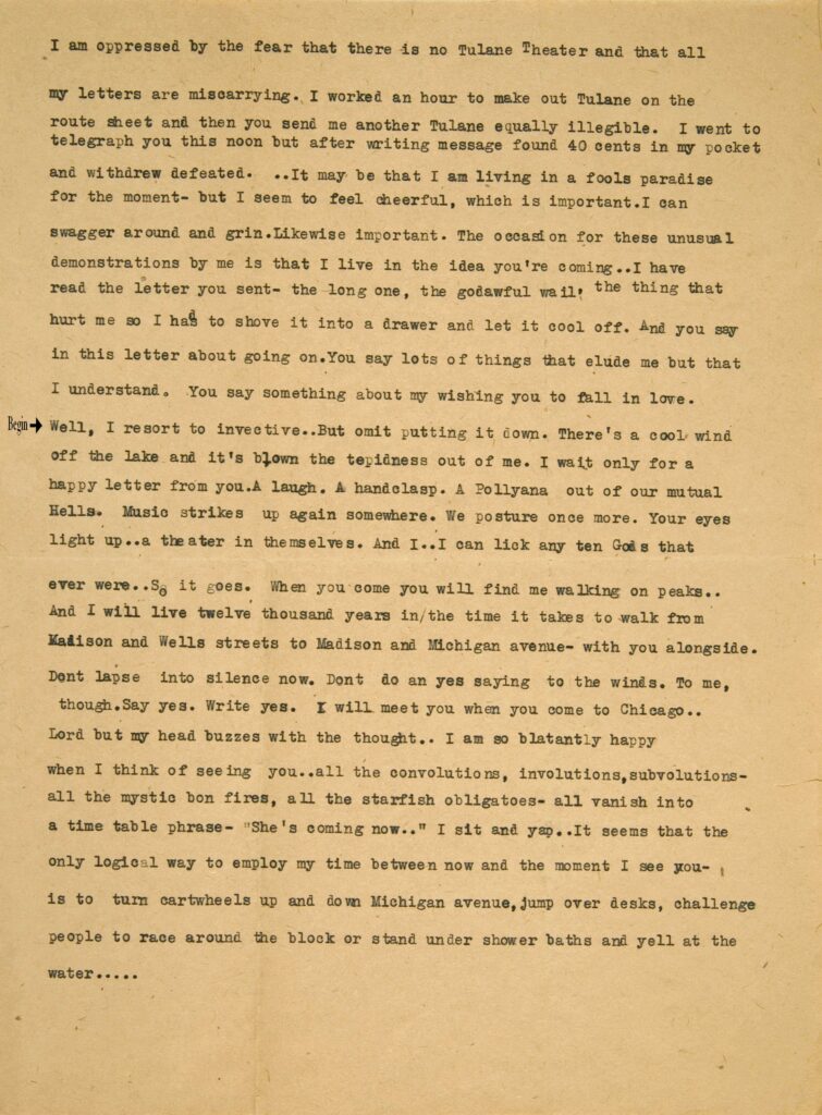 Single page of typewriter-printed text