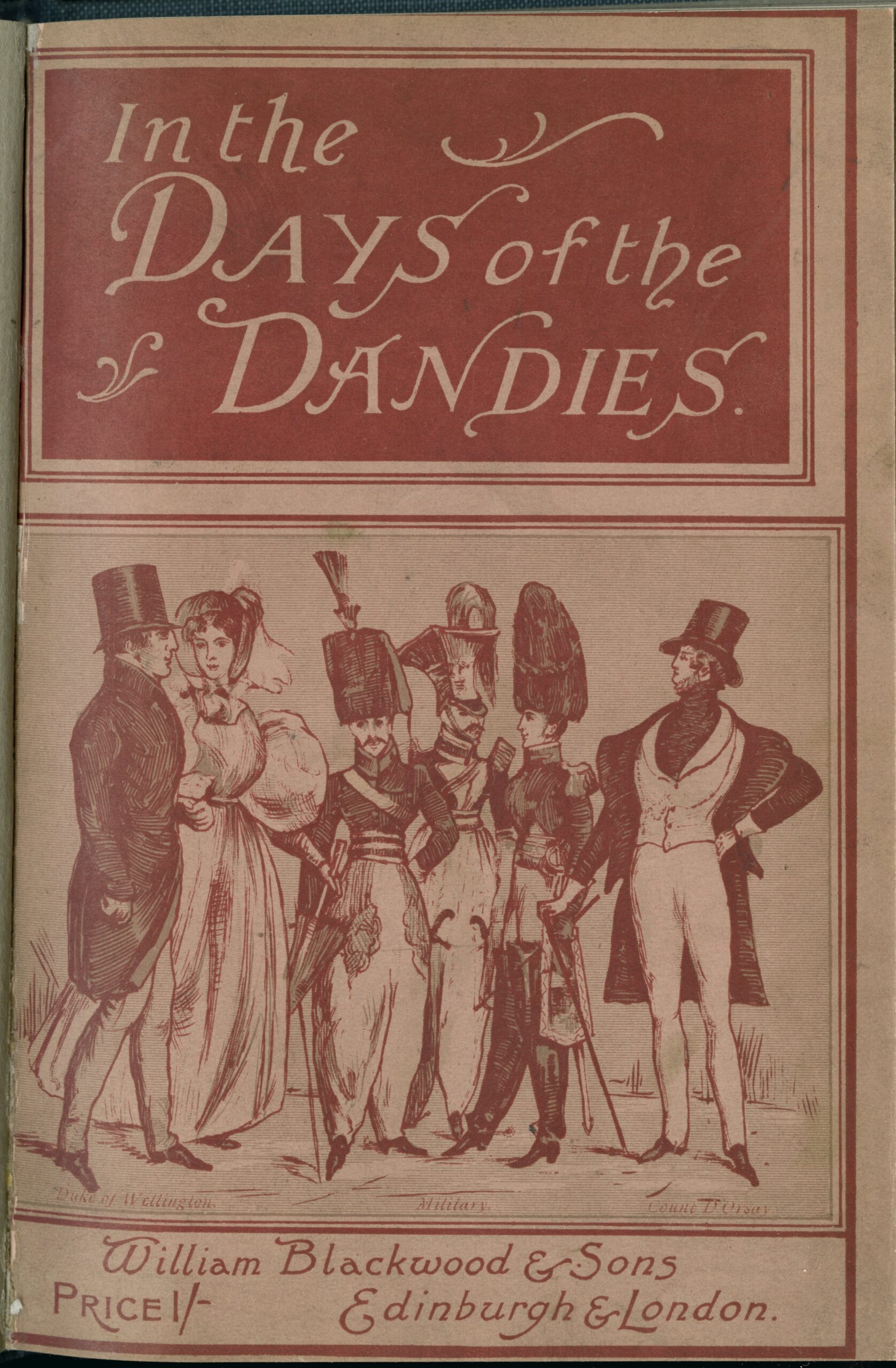 Illustrated cover depicting three soldiers, two gentleman and a woman holding the arm of one of the men.