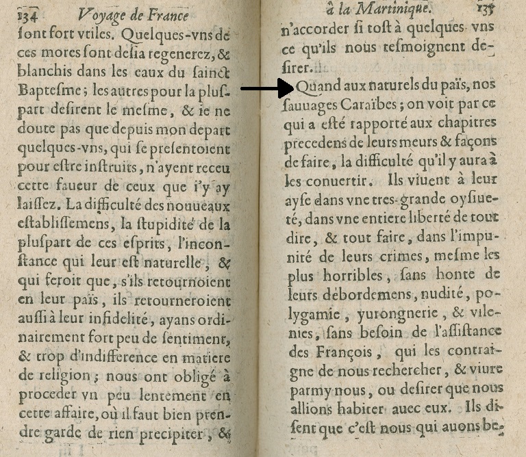 Dwustronicowa rozkładówka z drukowanym tekstem w języku francuskim.