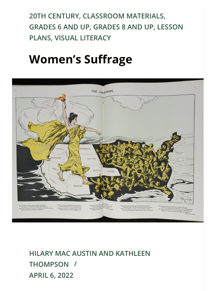 Thumbnail of lesson entitled "Women's Suffrage"