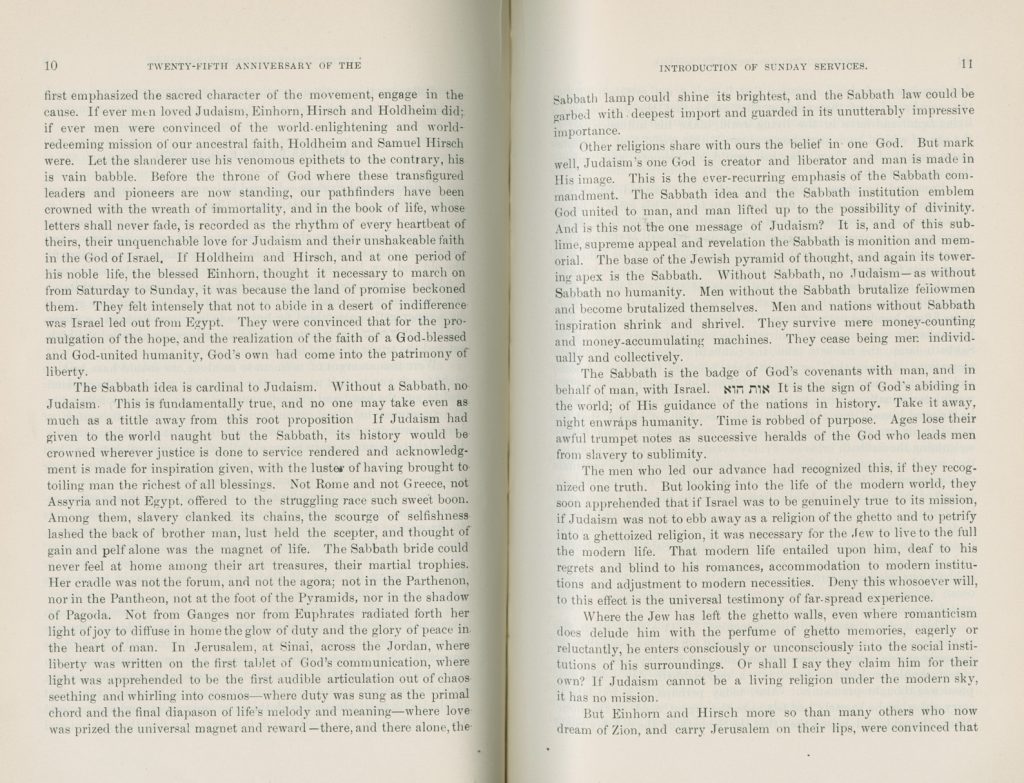 Address by Dr. E. G. Hirsch, 10-11 (1899)