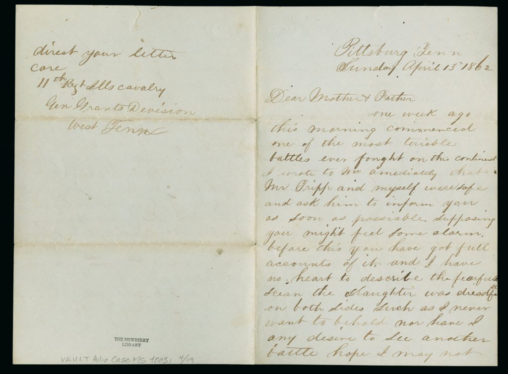 Column of handwritten cursive text on the right-hand side. Notes in the same hand on the left-hand side. Text is in brown ink or pencil. Paper has been folded.