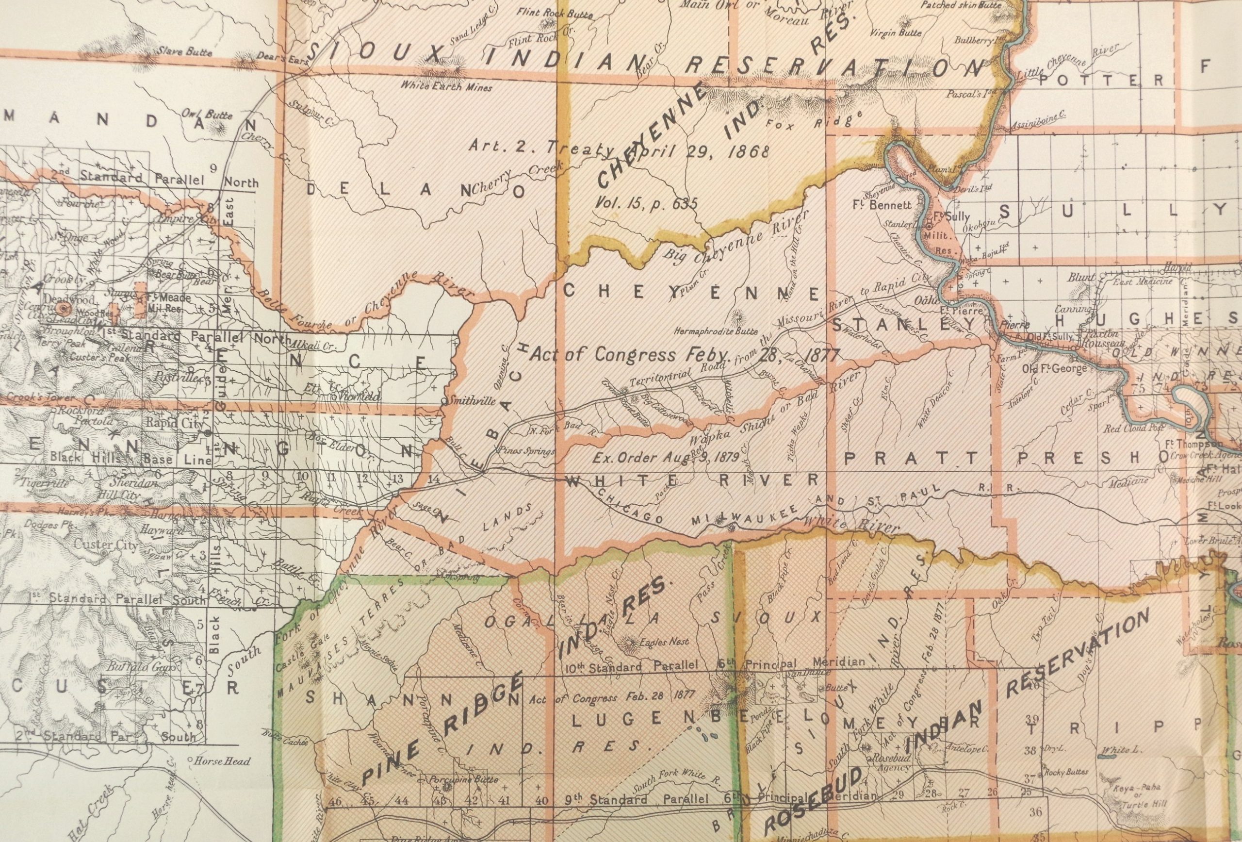 Detail of map showing Act of Congress Feb 1877