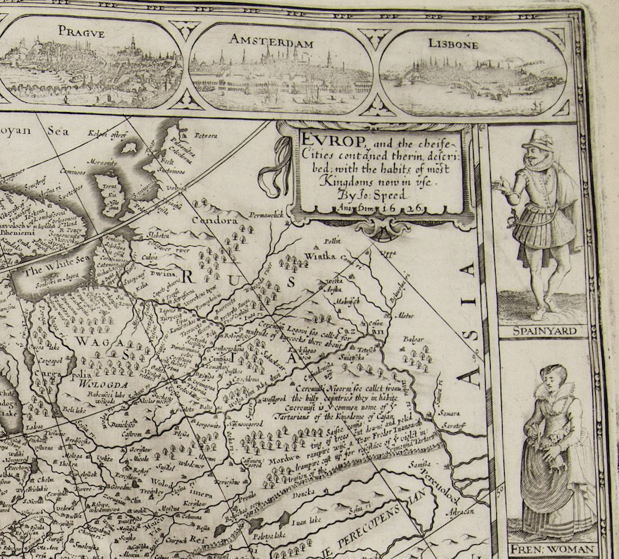 Detail of map showing title and author