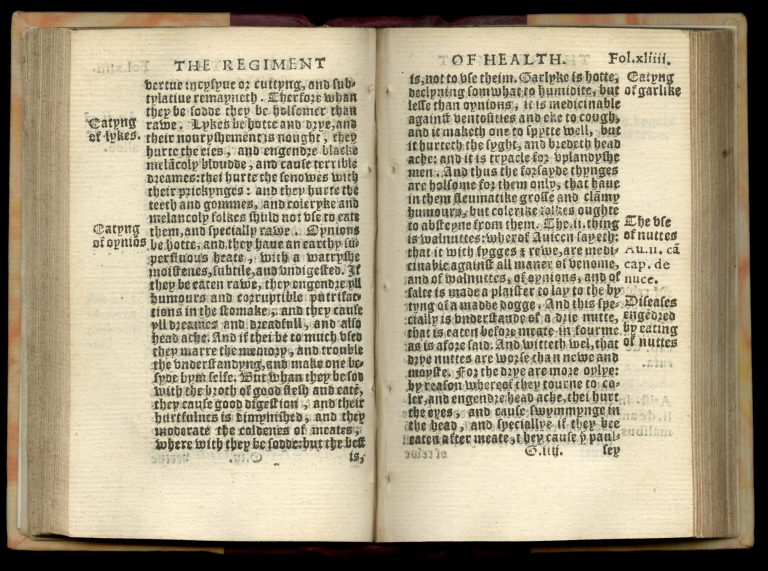 Two-page spread of an early printed book.