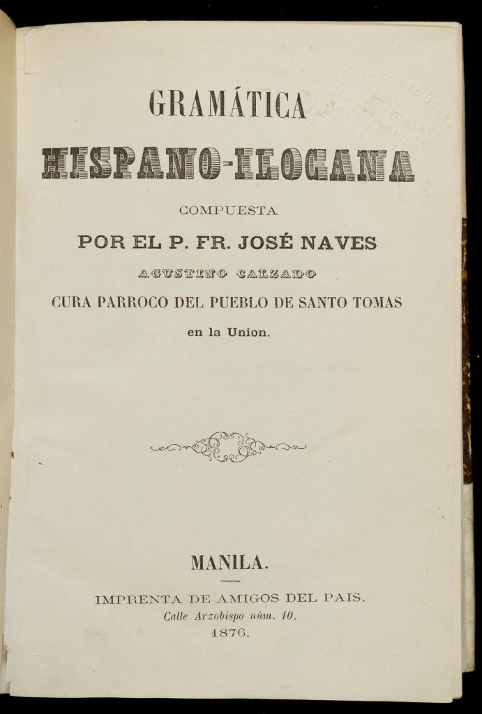 Title page of a Spanish-Ilocana dictionary