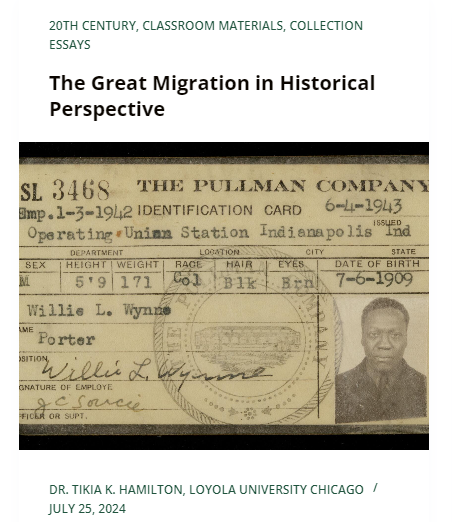 Thumbnail of collection essay entitled "The Great Migration in Historical Perspective"