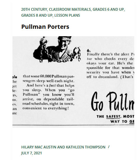 Thumbnail for the lesson Pullman Porters