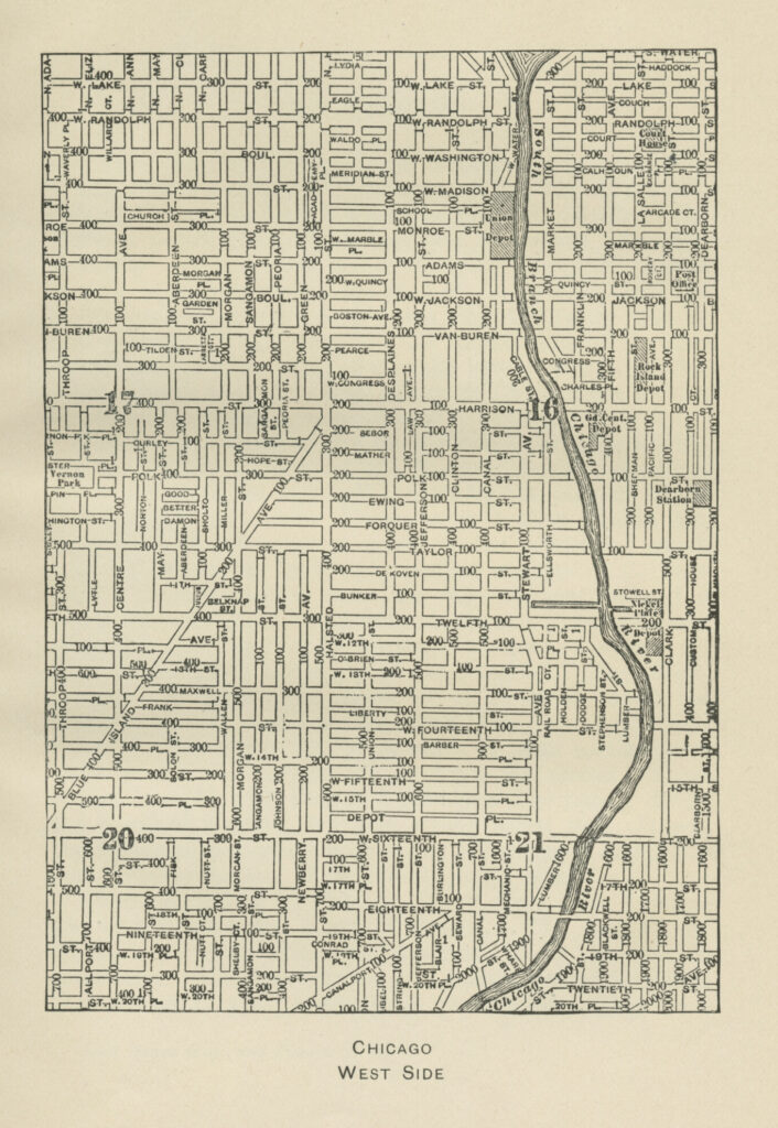 Black-and-white map of Chicago's West Side.54