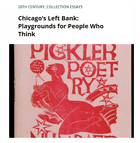 Thumbnail of for the collection essay "Chicago's Left Bank: Playgrounds for People Who Think" by Dr. Matthew Kilbane